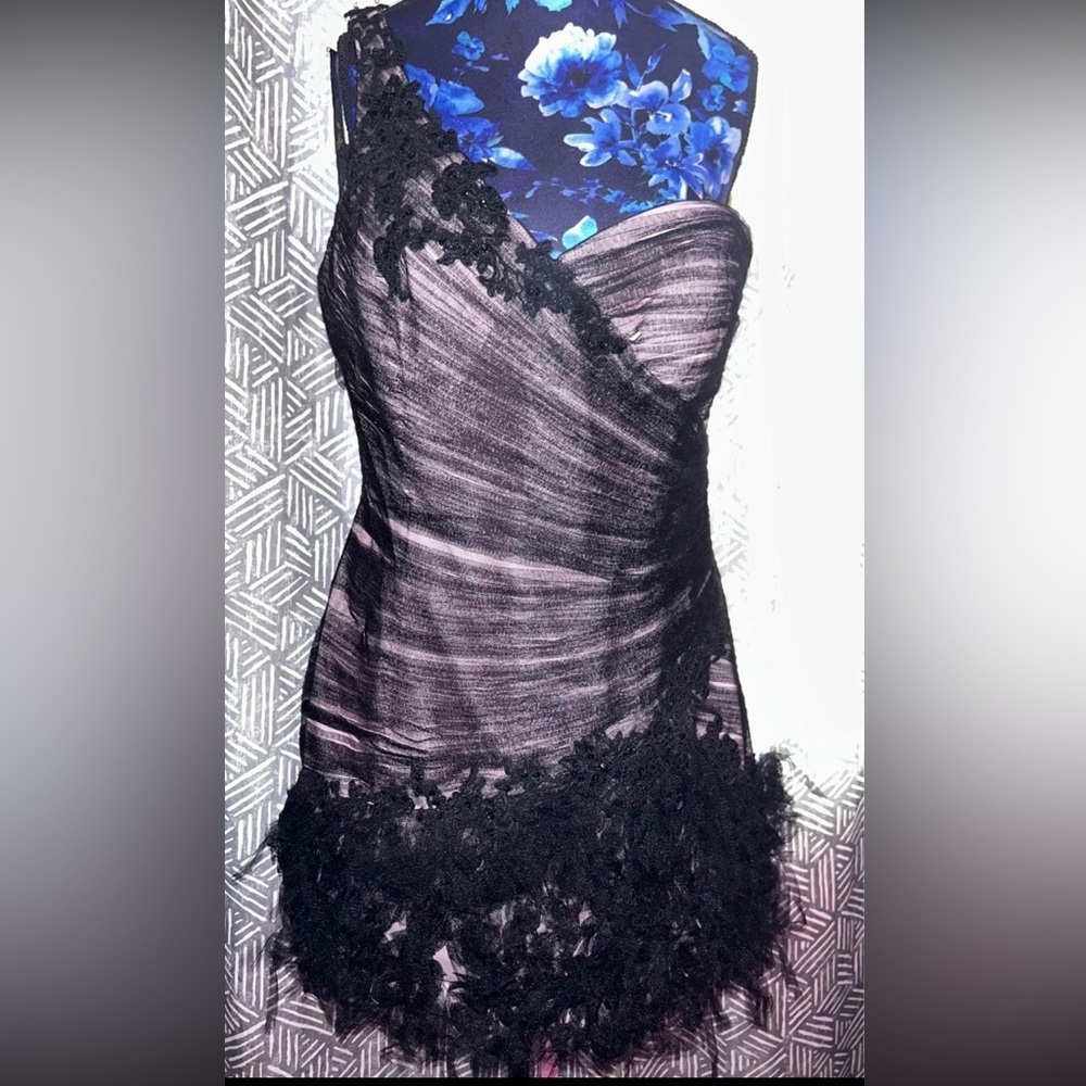 Black and pink dress